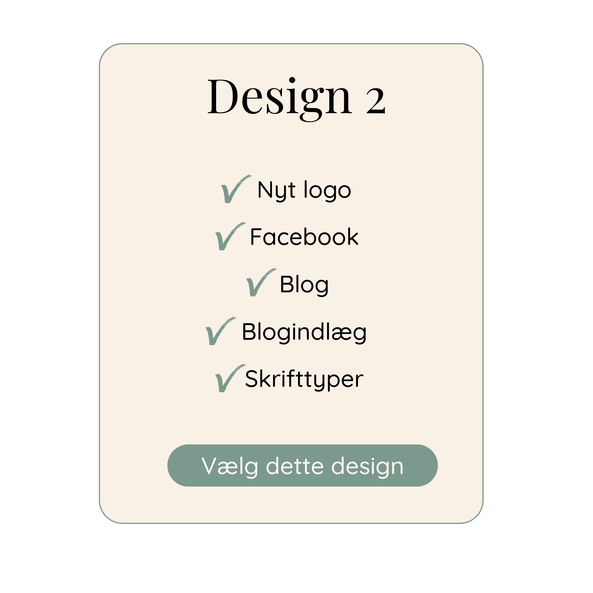 illustration af: Design 2. Indeholder: Nyt logo, facebook, blog, blogindlæg og skrifttyper