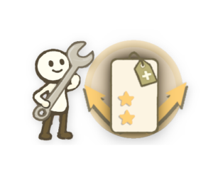 illustration af: Midi-pakken og fourmedias mascot.